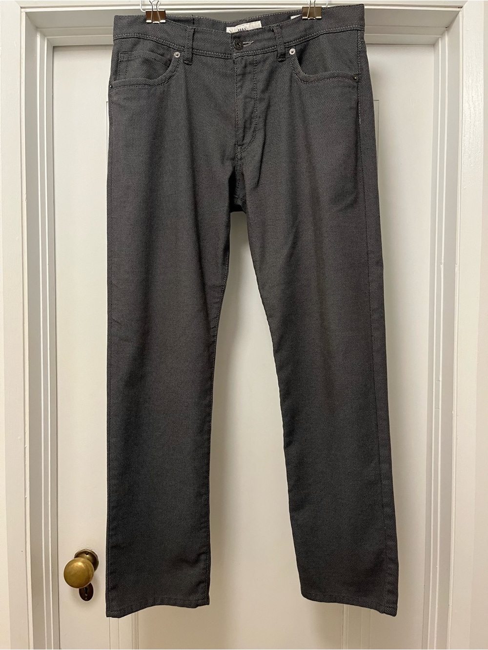 BRAX Cadiz Straight Fit Men’s Pants 34x30 Grey Micro Pattern